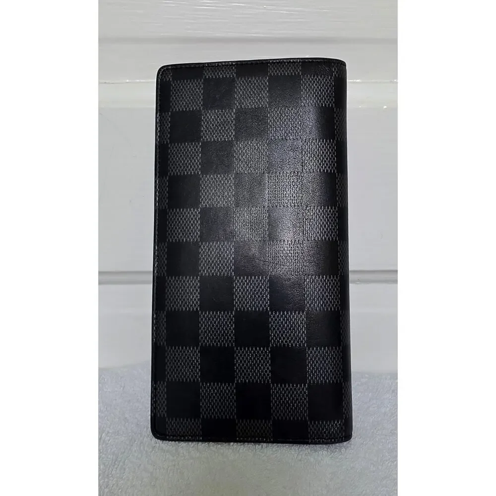 Louis Vuitton Men's Damier Graphite Check Bifold Wallet w/Zip Coin Pocket KEI